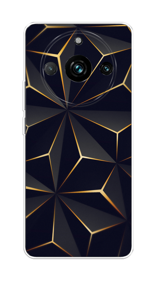 

Чехол на Realme 11 Pro+ "Черные полигоны", Золотистый;черный, 2514350-3