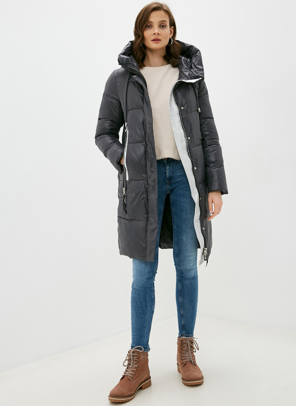 

Куртка женская WINTERRA 57016 серая 50 RU, Серый, 57016