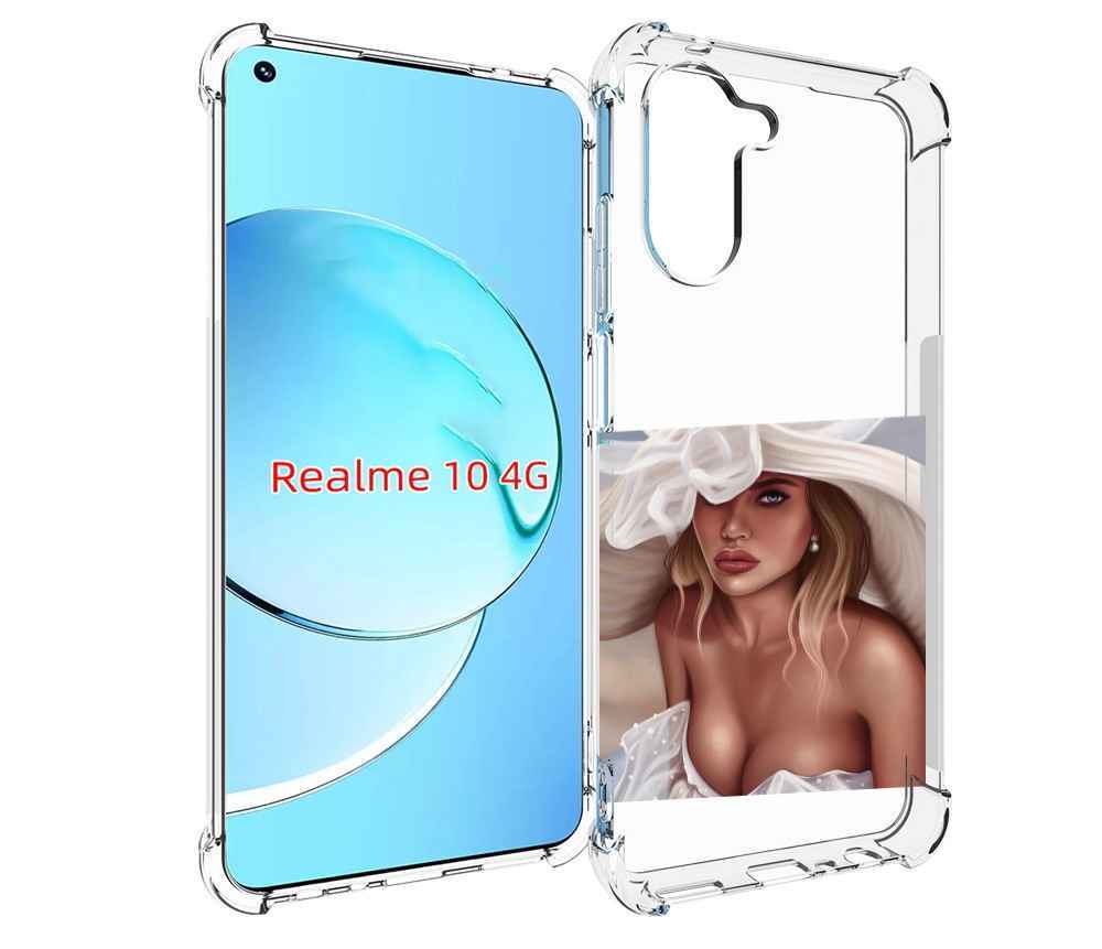 Чехол MyPads девушка-в-белой-шляпе женский для Realme 10