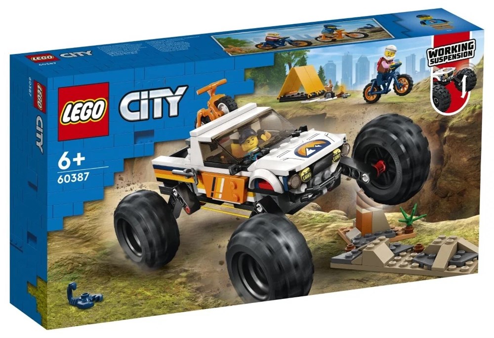 Конструктор LEGO CITY Приключения на внедорожнике, 252 детали, 60387 lego city книга с заданиями и игрушкой экстремальные виды спорта