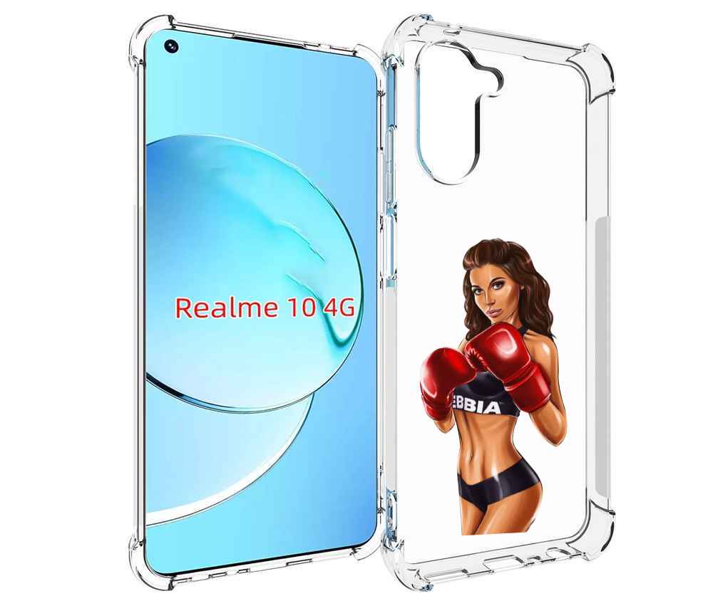 

Чехол MyPads девушка-в-боксерских-перчатках женский для Realme 10, Прозрачный, Tocco
