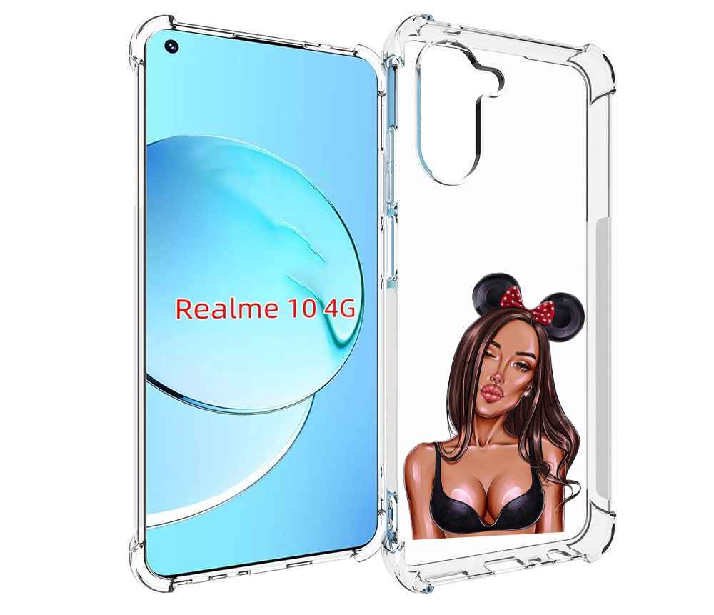 

Чехол MyPads девушка-в-купальнике-с-ушками женский для Realme 10, Прозрачный, Tocco