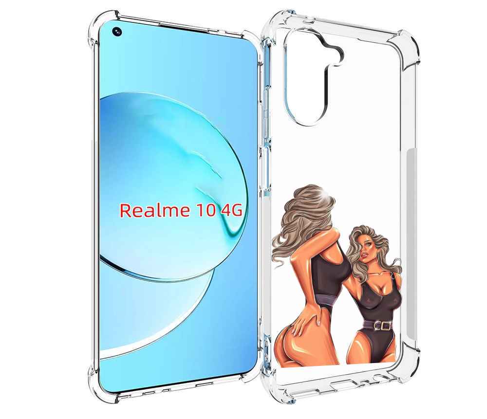 Чехол MyPads девушка-в-купальнике-черном женский для Realme 10