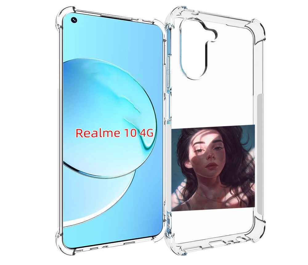 

Чехол MyPads девушка-в-лучах женский для Realme 10, Прозрачный, Tocco