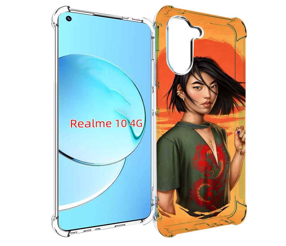 

Чехол MyPads девушка-в-оранжевом-фоне женский для Realme 10, Прозрачный, Tocco