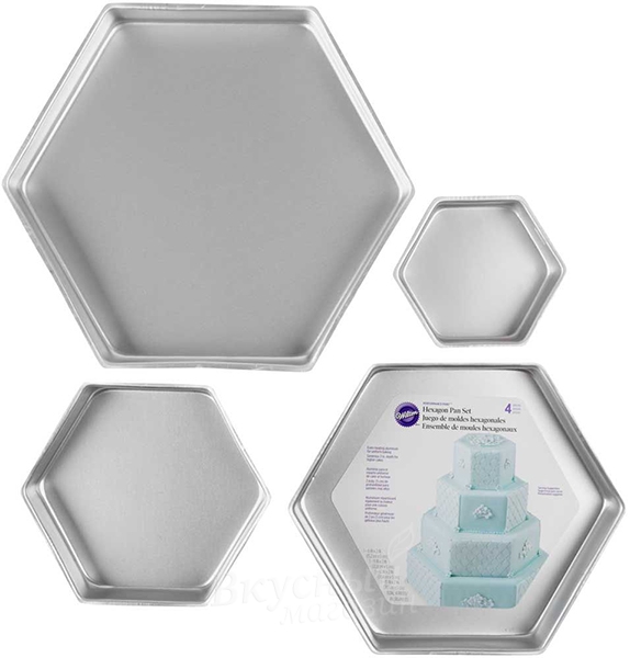 

Форма металлическая Набор шестиугольник 4 шт. Performance Pans Wilton 2105-3572, Серебристый