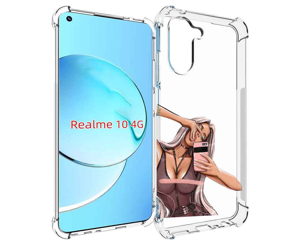 

Чехол MyPads девушка-в-прозрачной-одежде для Realme 10, Прозрачный, Tocco