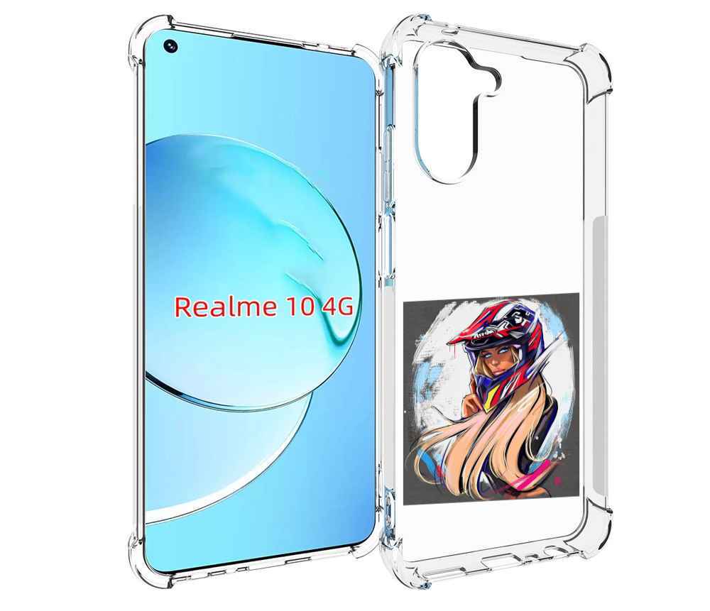 

Чехол MyPads девушка-в-шлеме для Realme 10, Прозрачный, Tocco