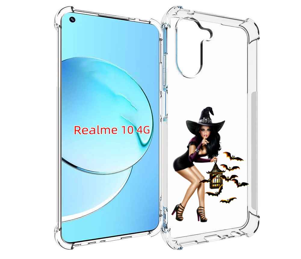 

Чехол MyPads девушка-ведьма женский для Realme 10, Прозрачный, Tocco