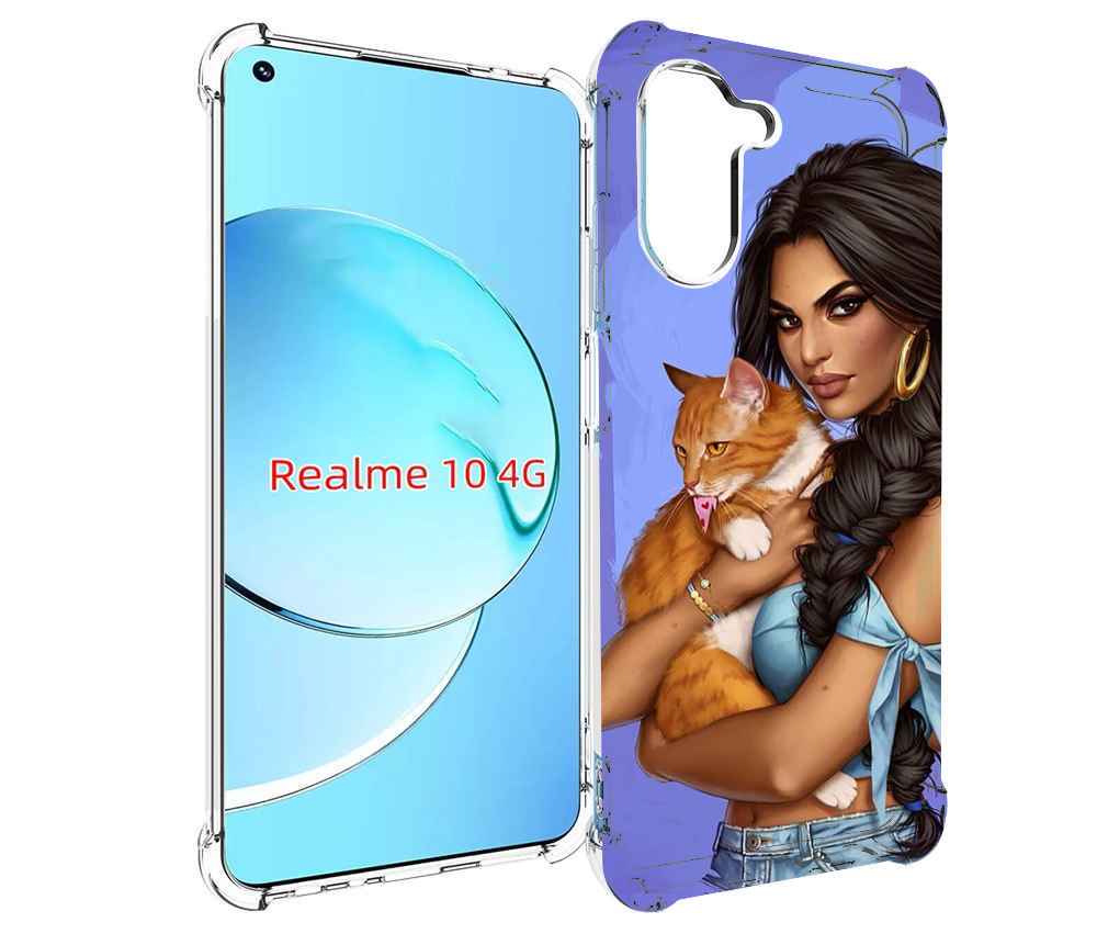 

Чехол MyPads девушка-красивая-с-синим-фоном женский для Realme 10, Прозрачный, Tocco