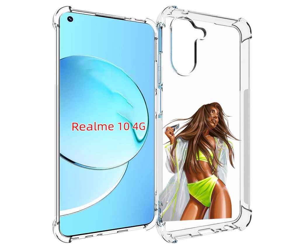 

Чехол MyPads девушка-модель-мулатка для Realme 10, Прозрачный, Tocco