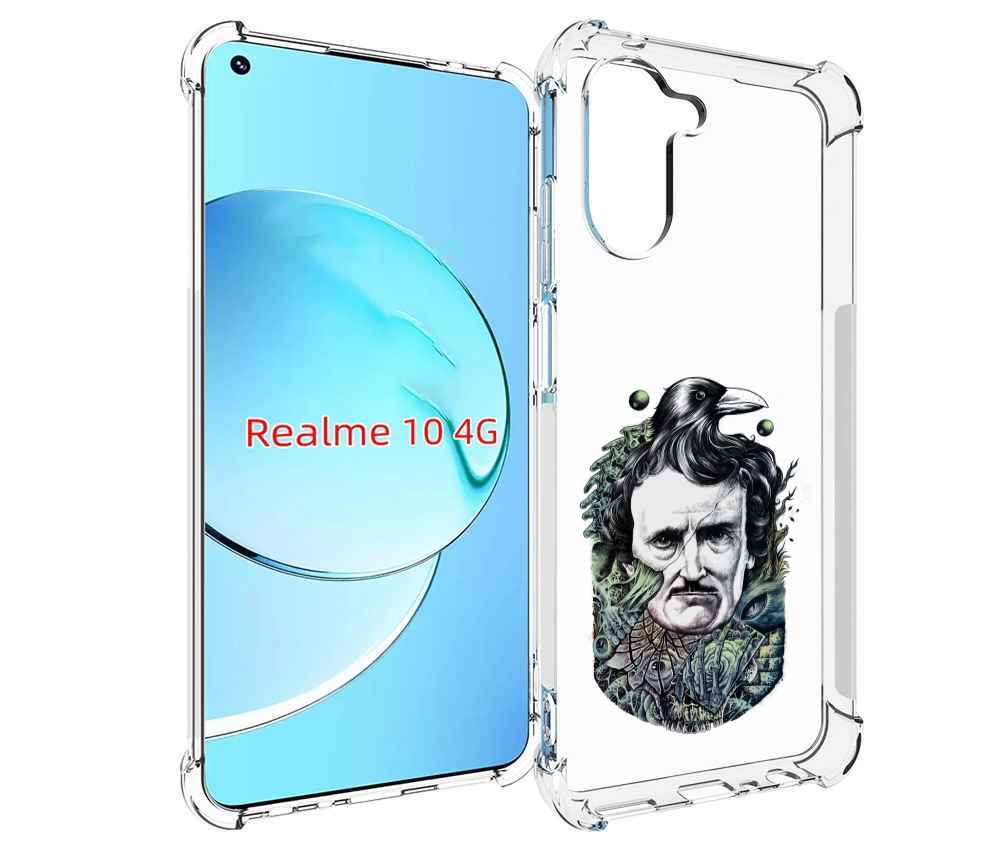 

Чехол MyPads Эдгар Аллан с вороном для Realme 10, Прозрачный, Tocco