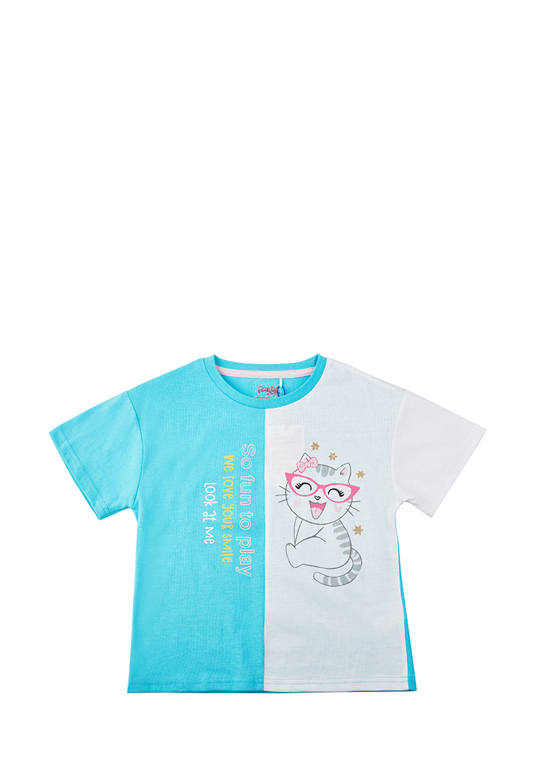 

Футболка детская Max&Jessi SS23C92901015, белый, бирюзовый, 110, SS23C92901015