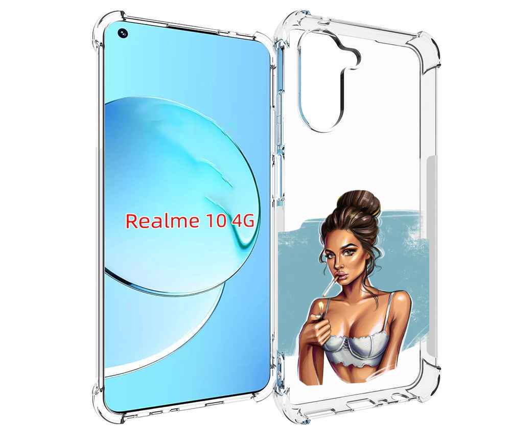 

Чехол MyPads девушка-с-зажигалкой для Realme 10, Прозрачный, Tocco