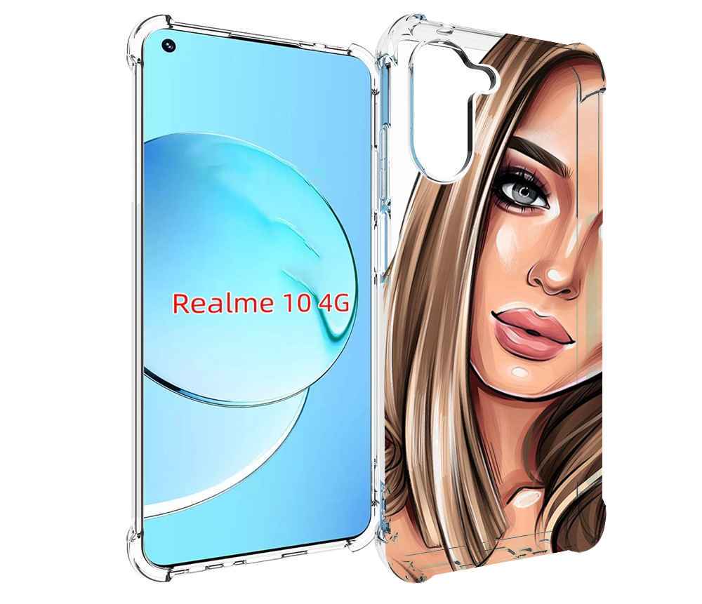 

Чехол MyPads девушка-с-каре женский для Realme 10, Прозрачный, Tocco