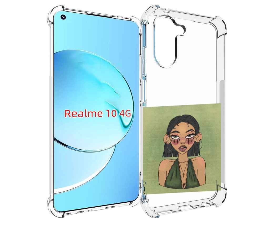 

Чехол MyPads девушка-с-каре-и-тату для Realme 10, Прозрачный, Tocco