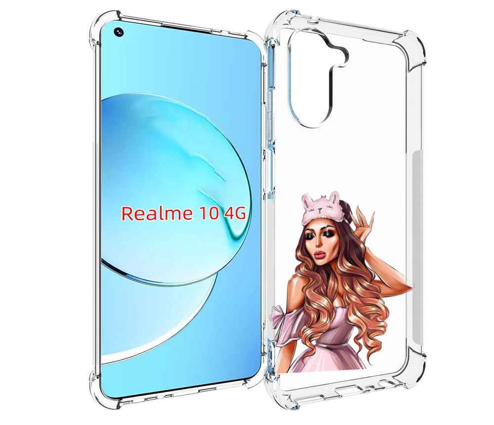 

Чехол MyPads девушка-с-маской-для-сна женский для Realme 10, Прозрачный, Tocco