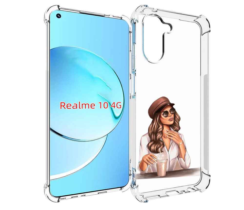 фото Чехол mypads девушка-с-милкшейком женский для realme 10