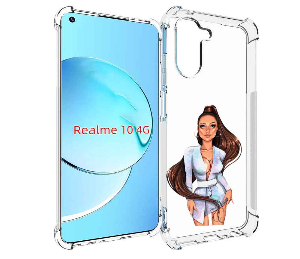 

Чехол MyPads девушка-с-очень-длинными-волосами женский для Realme 10, Прозрачный, Tocco