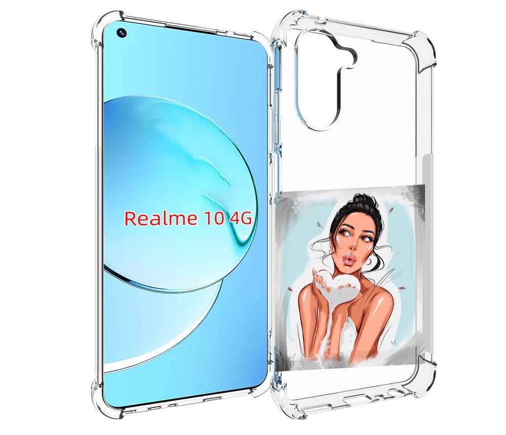 

Чехол MyPads девушка-с-пеной женский для Realme 10, Прозрачный, Tocco