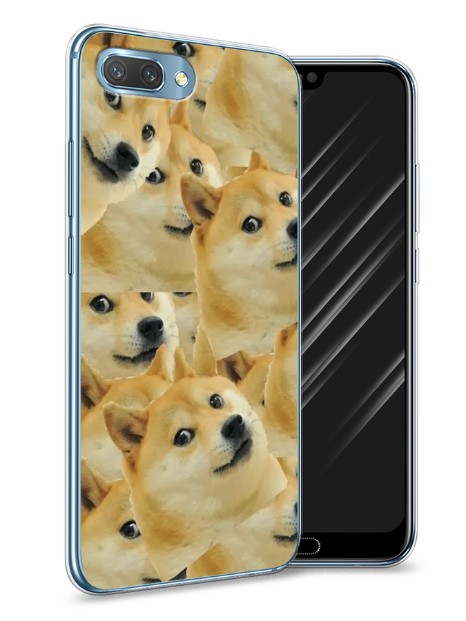 

Чехол Awog на Honor 10 "Собака-подозревака фон", Желтый;черный, 65350-9