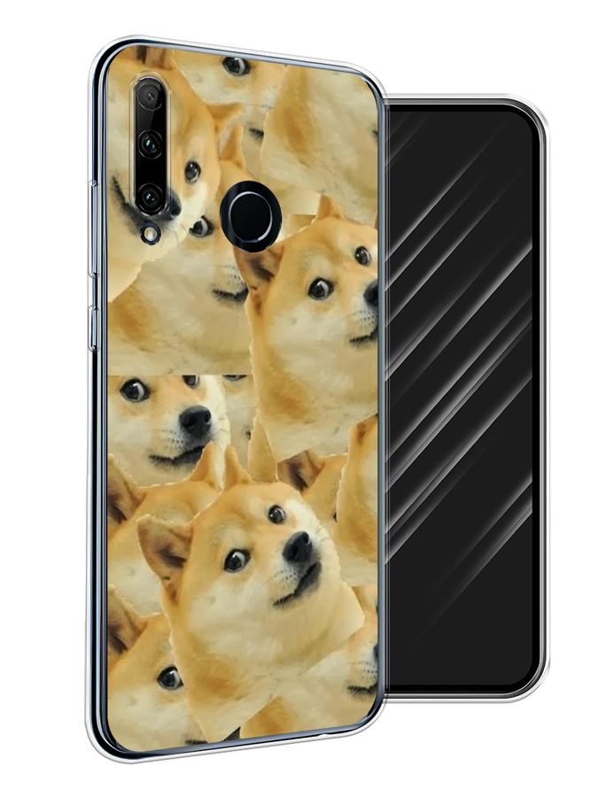 

Чехол Awog на Honor 20 Lite 2019 "Собака-подозревака фон", Желтый;черный, 68950-9