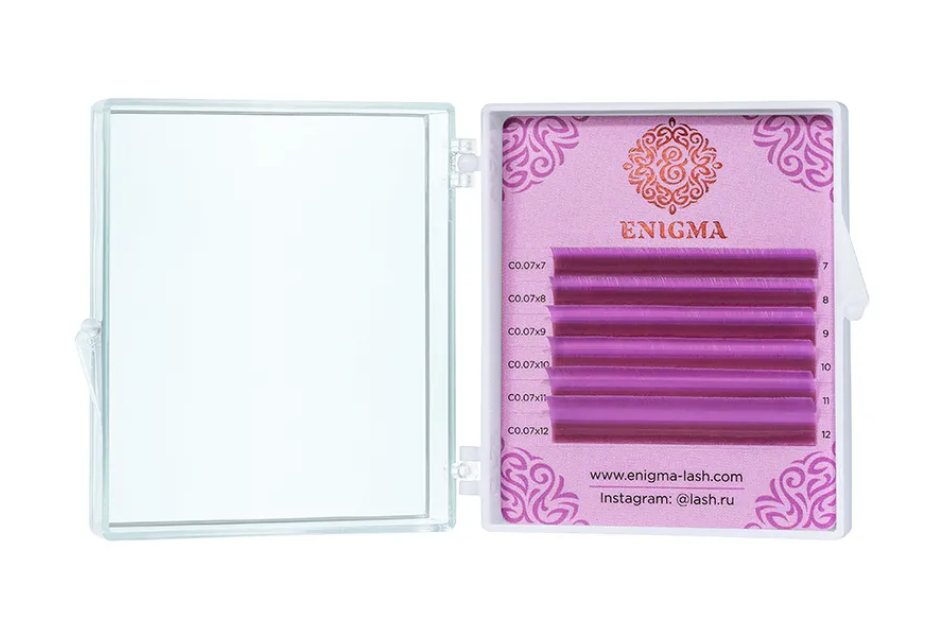 

Ресницы Enigma цветные мини 0,10 D 7-12 мм Lavender 6 линий, Фиолетовый