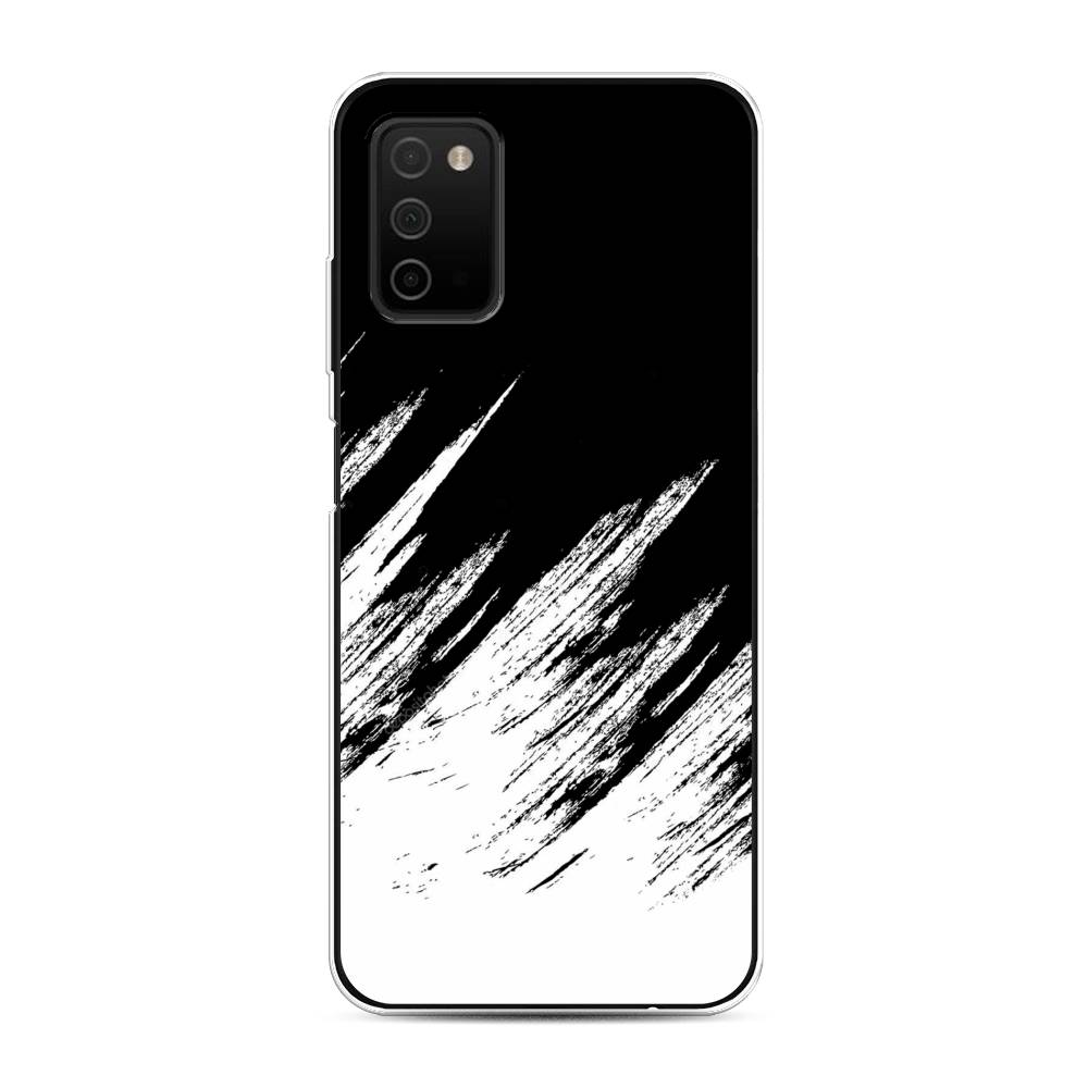 фото Силиконовый чехол "черно белые брызги" на samsung galaxy a03s awog