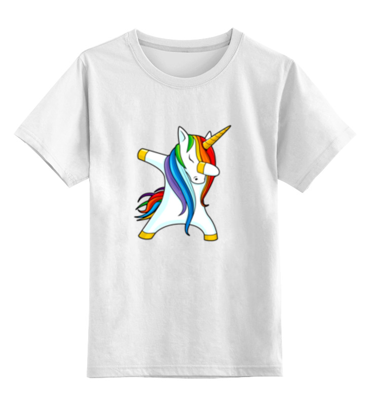 Детская футболка Printio Dab unicorn цв.белый р.104