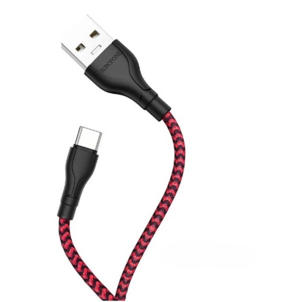 фото Кабель usb - type-c borofone bx39a 1 м красный, черный