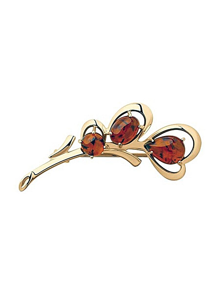 

Брошь из серебра TEO MAORI 893-340-00447-1, янтарь искусственный, 893-340-00447-1