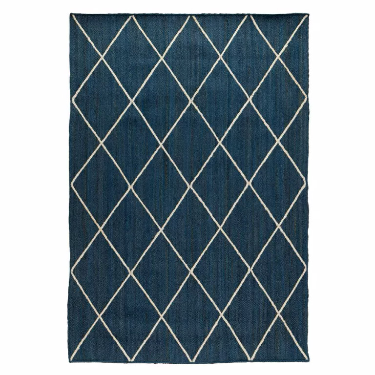 

Ковер из джута темно-синего цвета с геометрическим рисунком ethnic, 160x230 см