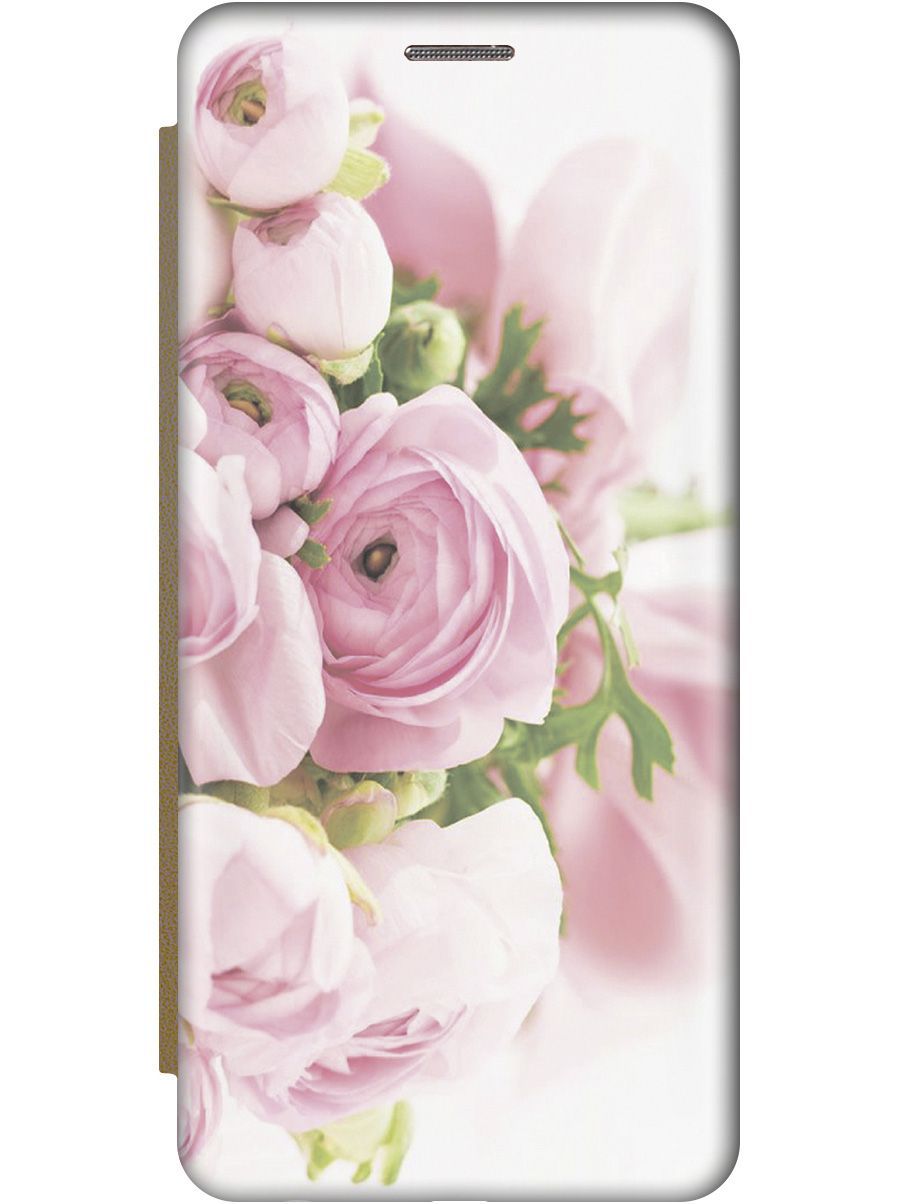 

Чехол-книжка на Samsung Galaxy A31 "Розовые розы" золотистый, Белый;розовый, 8230