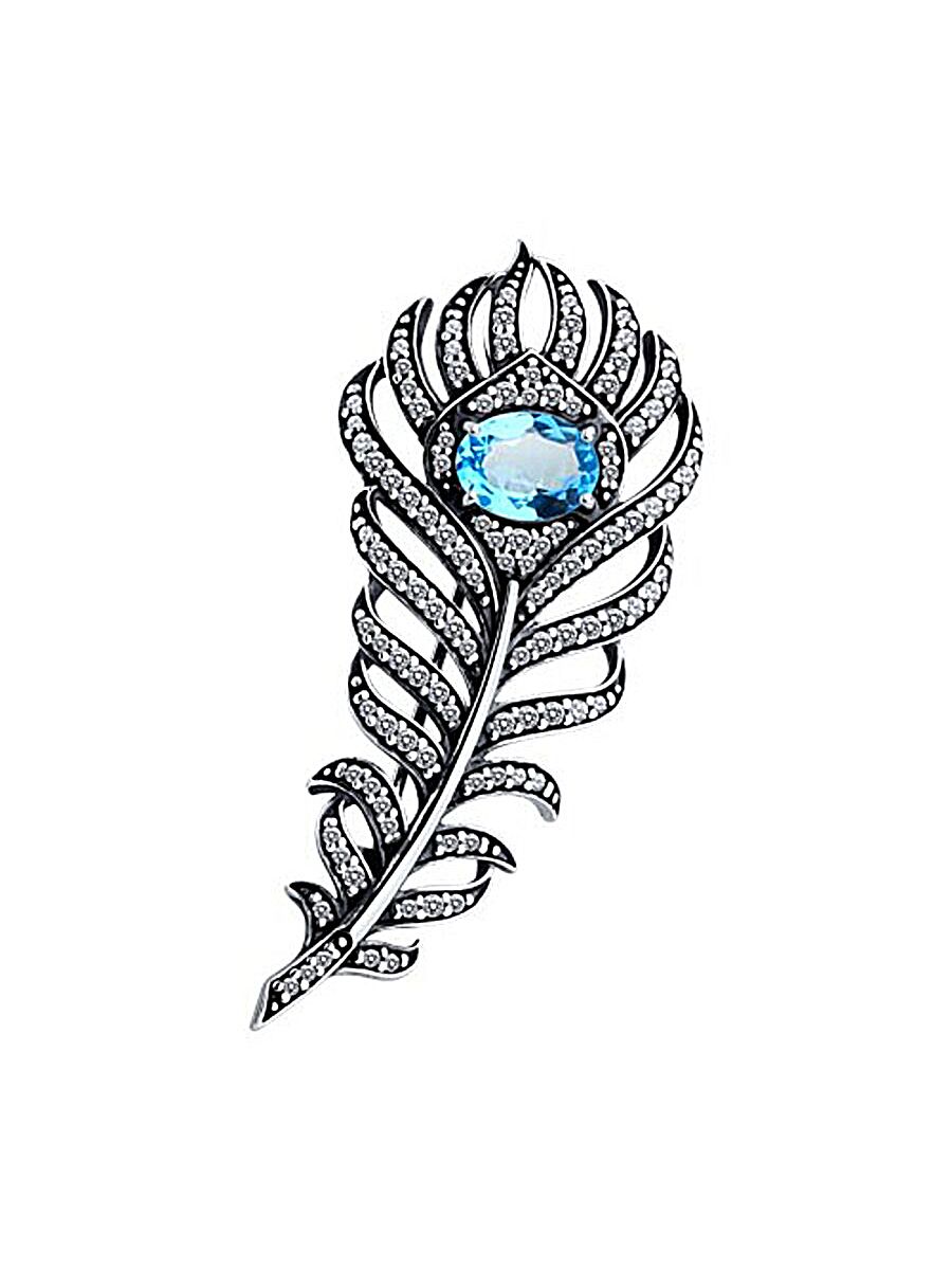 

Брошь из серебра TEO MAORI 895-340-02045-1, топаз\фианит, 895-340-02045-1