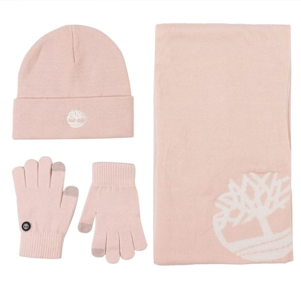 Комплект (шапка, шарф и перчатки) женский Timberland T100488 662 розовый