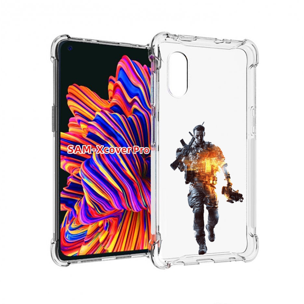 

Чехол MyPads Battlefield-4 мужской для Samsung Galaxy Xcover Pro 1, Прозрачный, Tocco