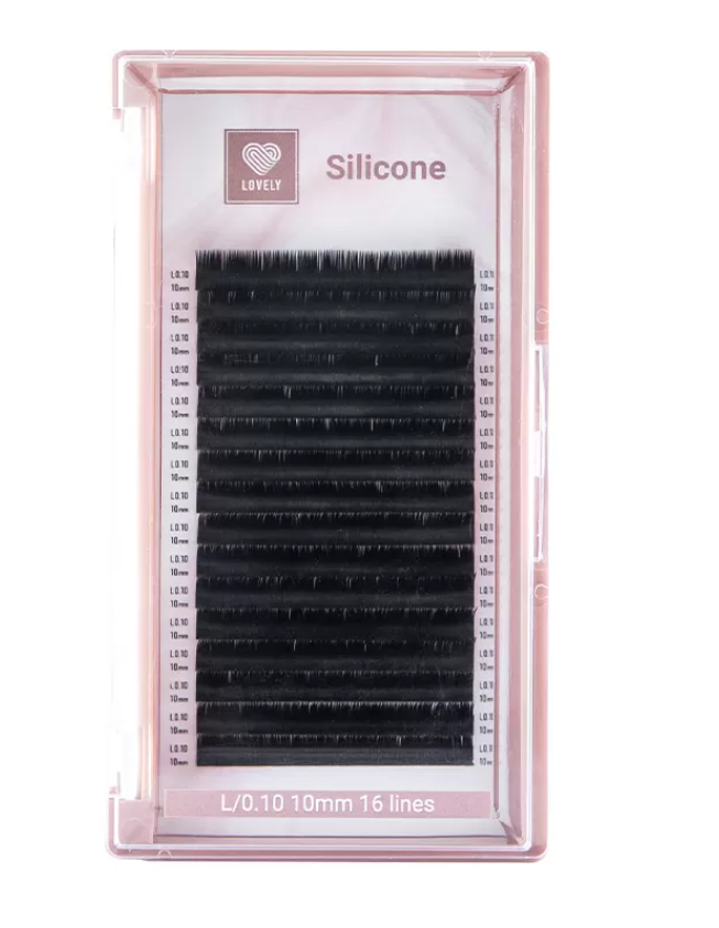 Ресницы черные Lovely Silicone - 16 линий (L 0.10 09мм) ресницы черные lovely silicone 16 линий с 0 07 10мм
