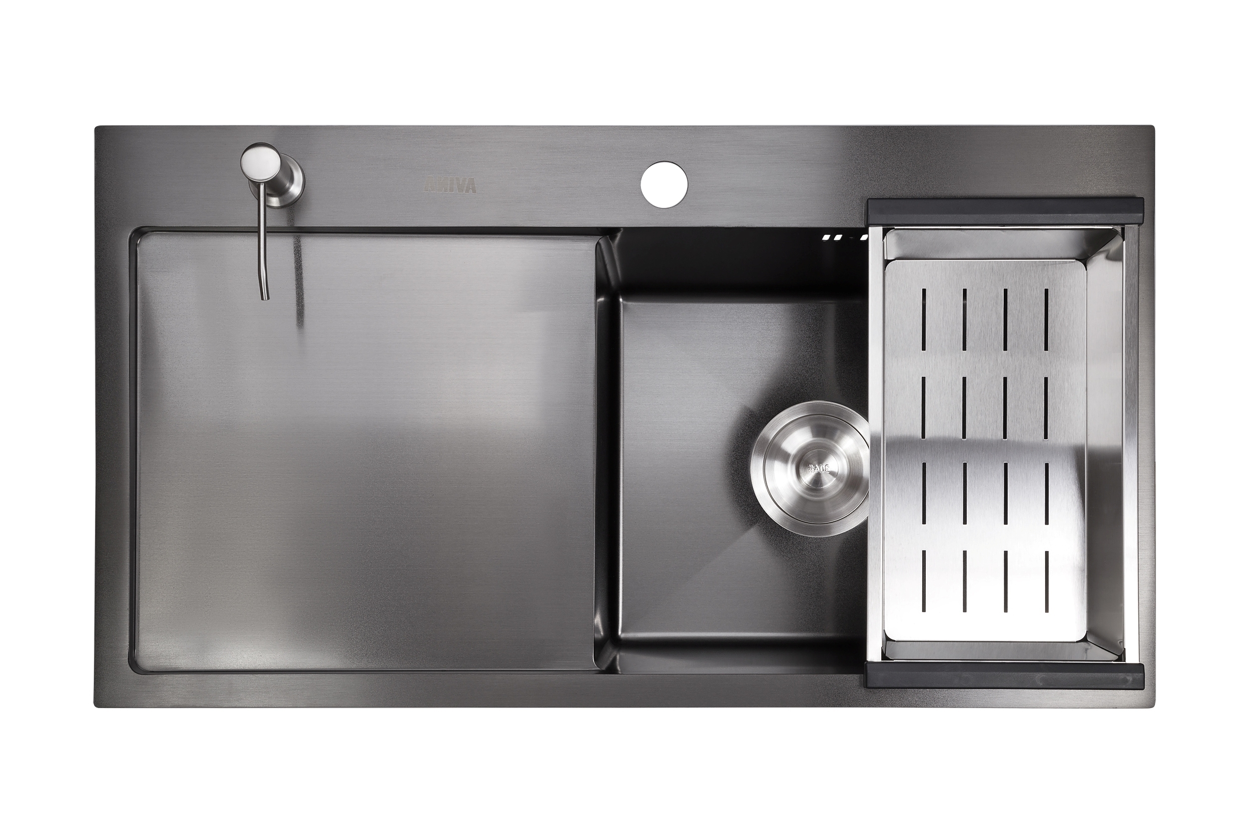 Кухонная мойка AVINA 78х48х23-1 BL R. толщина 3мм. Дозатор, коландер, сифон в комплекте