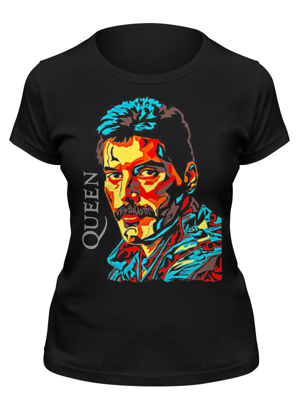 фото Футболка женская printio freddie mercury - queen черная xl