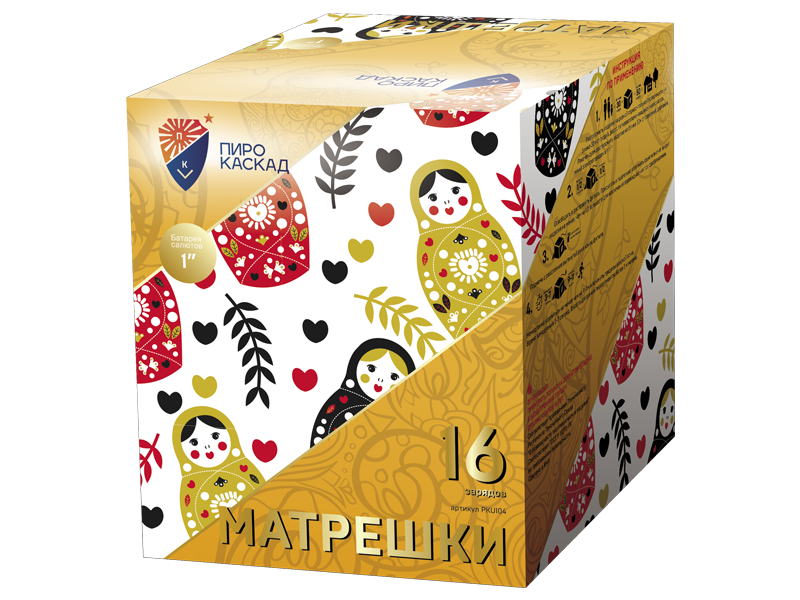 

Салют Пиро-Каскад Матрешки PKU104 16 залпов, Батареи салютов