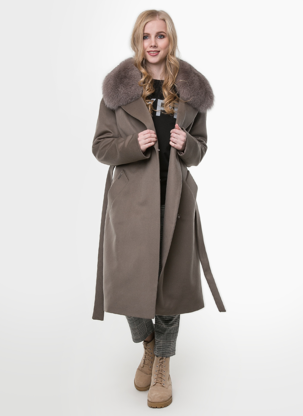 

Пальто женское idekka 28998 коричневое 44 RU, 28998