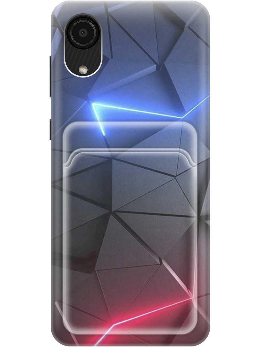 

Силиконовый чехол на Samsung Galaxy A03 Core с рисунком "Графитовые грани", Серый;синий, 20012042