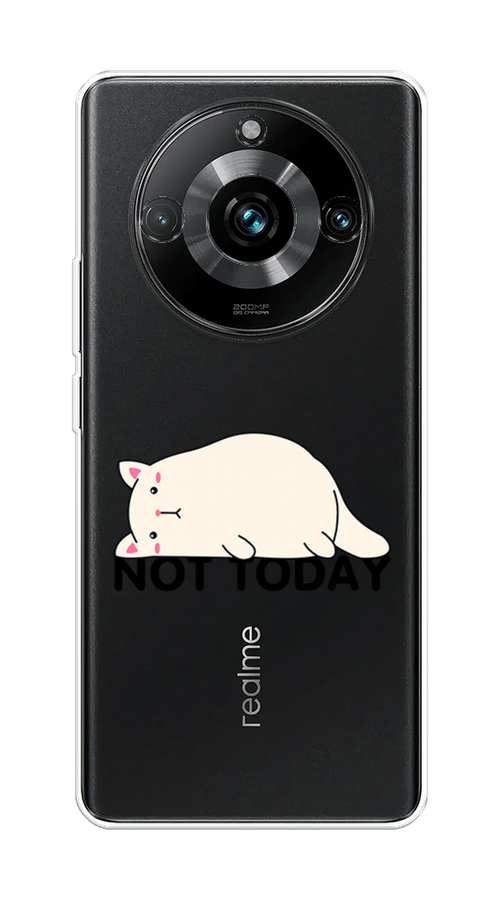 

Чехол на Realme 11 Pro+ "Cat not today", Белый;розовый;черный, 2514350-1