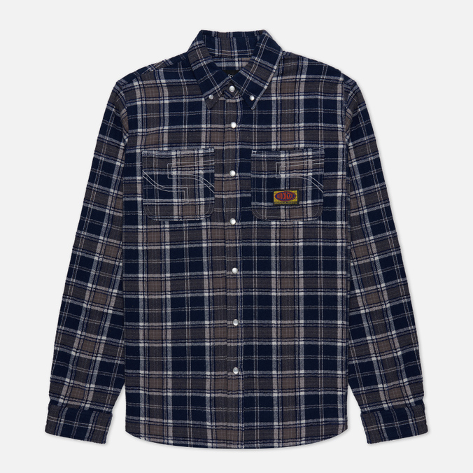 Мужская рубашка Bronze 56k 56 Flannel синий, Размер S