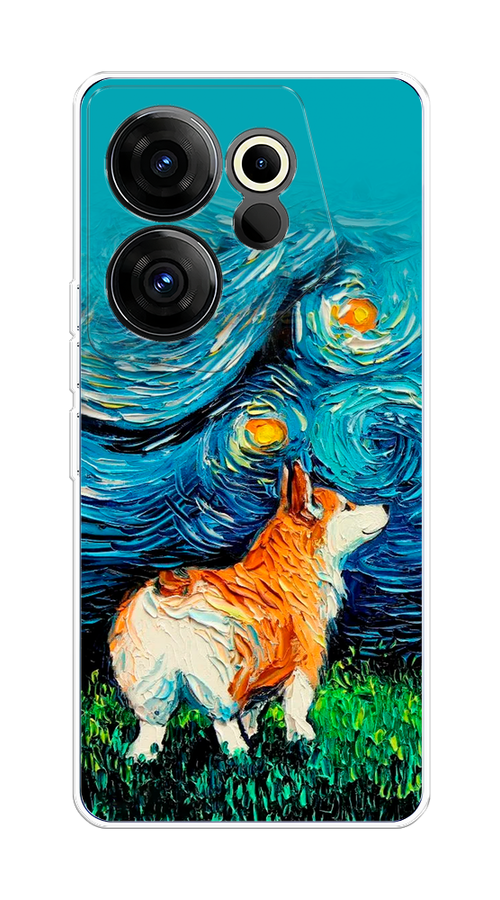 

Чехол на Tecno Camon 20 Premier "Корги звёздная ночь", Коричневый;белый;зеленый, 304250-1