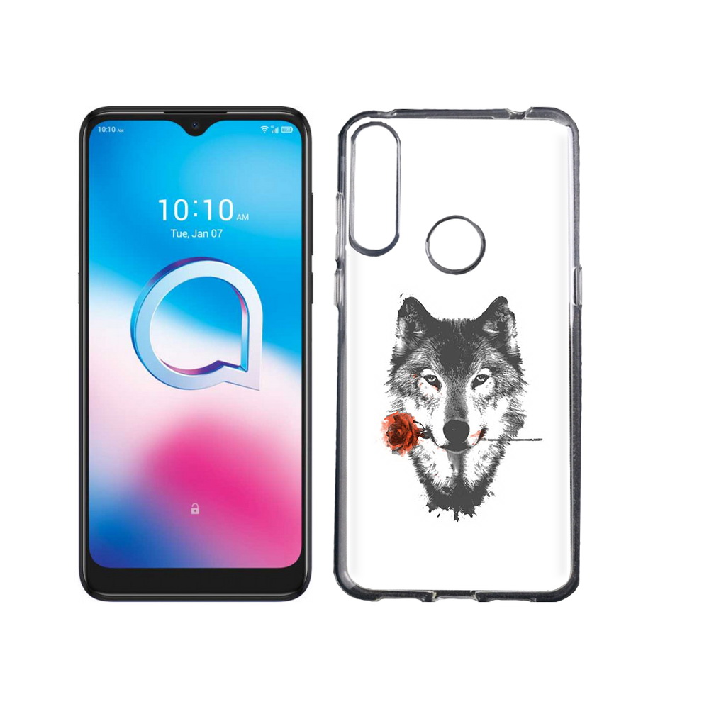 

Чехол MyPads Tocco для Alcatel 3L (2020) 5029Y волк с розой (PT159035.666.270), Tocco