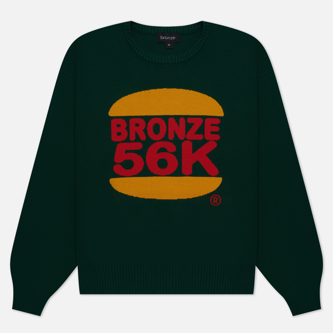 Мужской свитер Bronze 56k Burger зелёный, Размер M