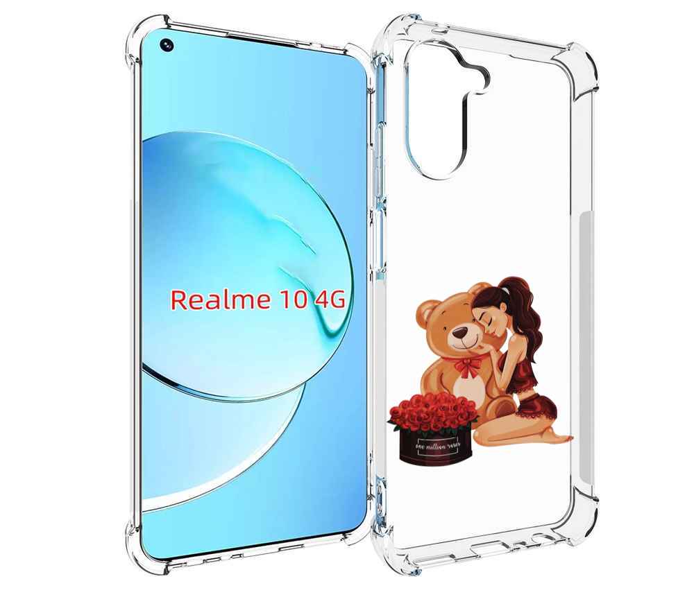 

Чехол MyPads девушка-с-подарками женский для Realme 10, Прозрачный, Tocco