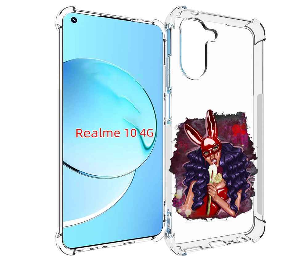 

Чехол MyPads девушка-с-текучей-маской женский для Realme 10, Прозрачный, Tocco