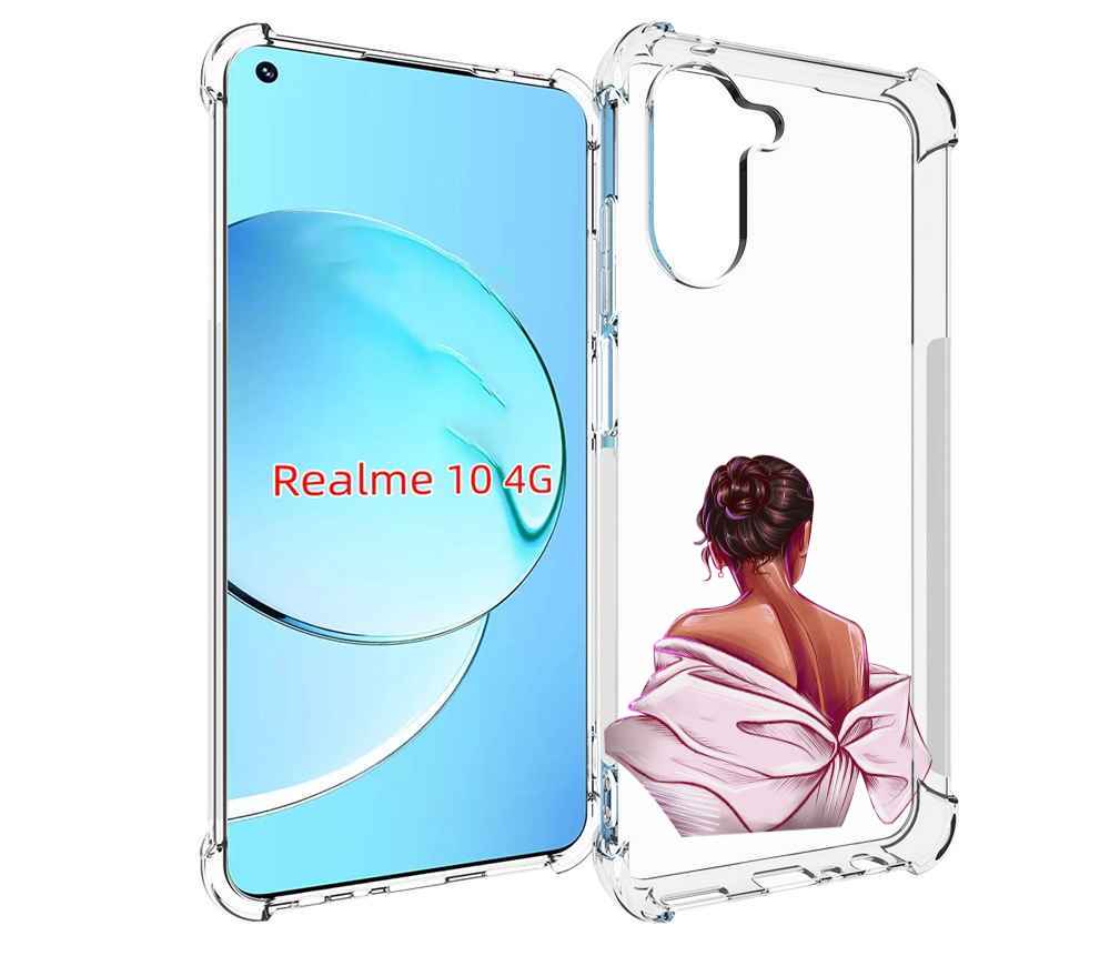 

Чехол MyPads девушка-со-спины женский для Realme 10, Прозрачный, Tocco